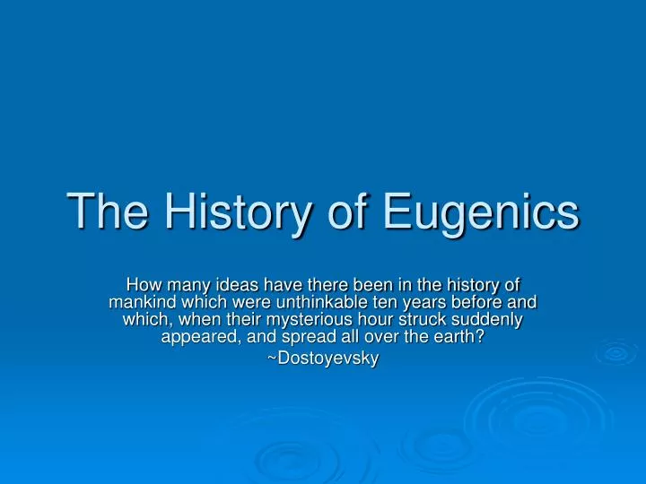 the history of eugenics