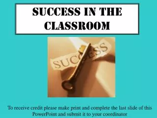 Success IN the Classroom