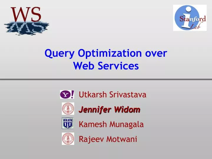 query optimization over web services