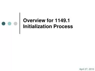 Overview for 1149.1 Initialization Process