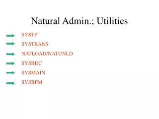 Natural Admin.; Utilities