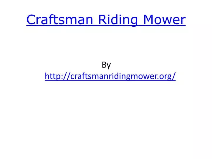 craftsman riding mower