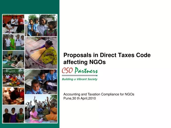 proposals in direct taxes code affecting ngos