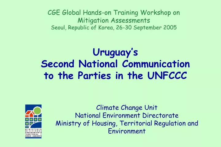 uruguay s second national communication to the parties in the unfccc