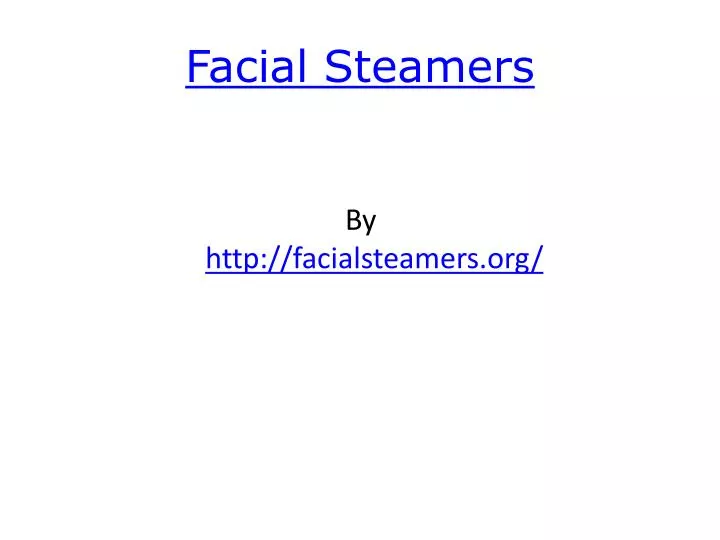 facial steamers