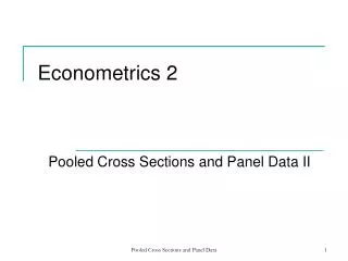 Econometrics 2