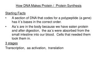 How DNA Makes Protein / Protein Synthesis