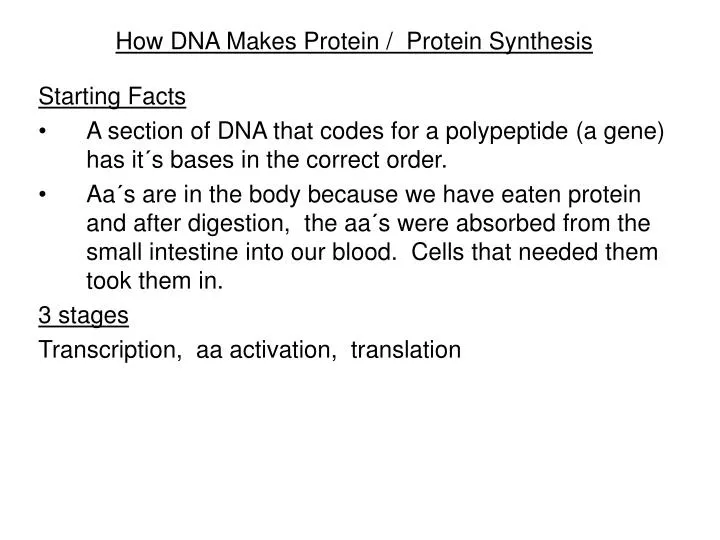 how dna makes protein protein synthesis
