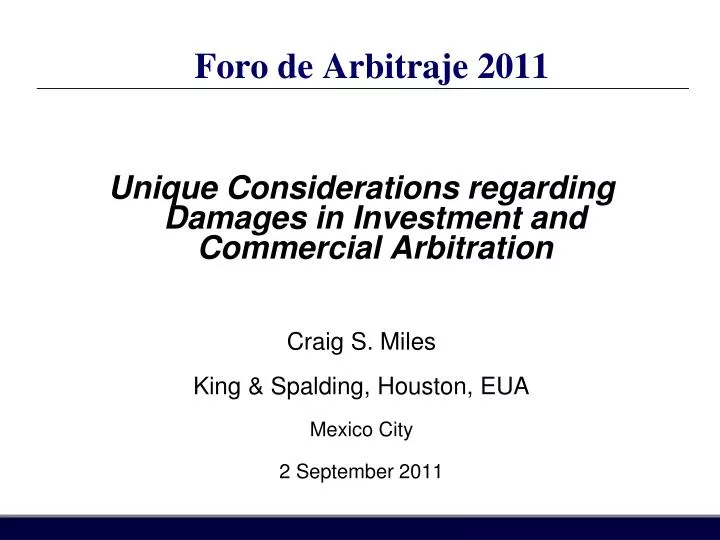 foro de arbitraje 2011