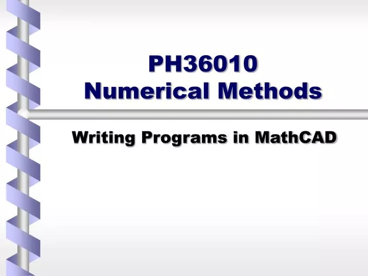 ph36010 numerical methods