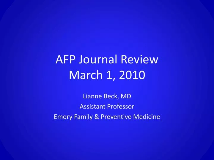 afp journal review march 1 2010
