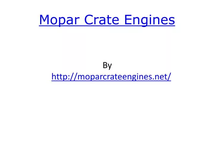 mopar crate engines