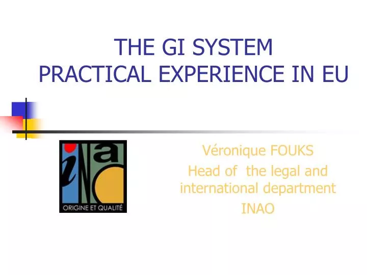 the gi system practical experience in eu