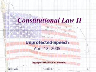 Unprotected Speech April 12, 2005