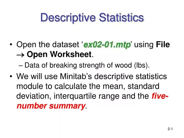 descriptive statistics