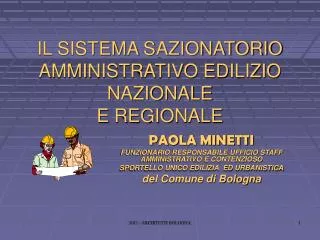 IL SISTEMA SAZIONATORIO AMMINISTRATIVO EDILIZIO NAZIONALE E REGIONALE