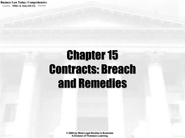 chapter 15 contracts breach and remedies