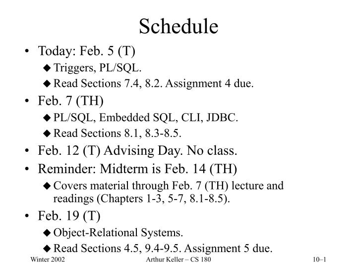 schedule