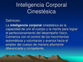 inteligencia corporal cinest sica