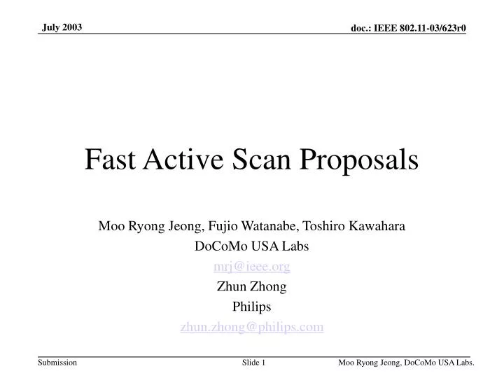 fast active scan proposals