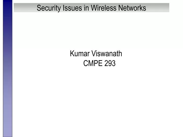 security issues in wireless networks