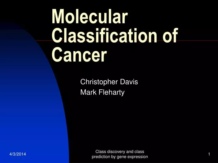 molecular classification of cancer