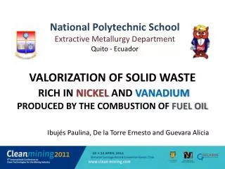 Valorization of solid waste rich in nickel and vanadium produced by the combustion of fuel oil