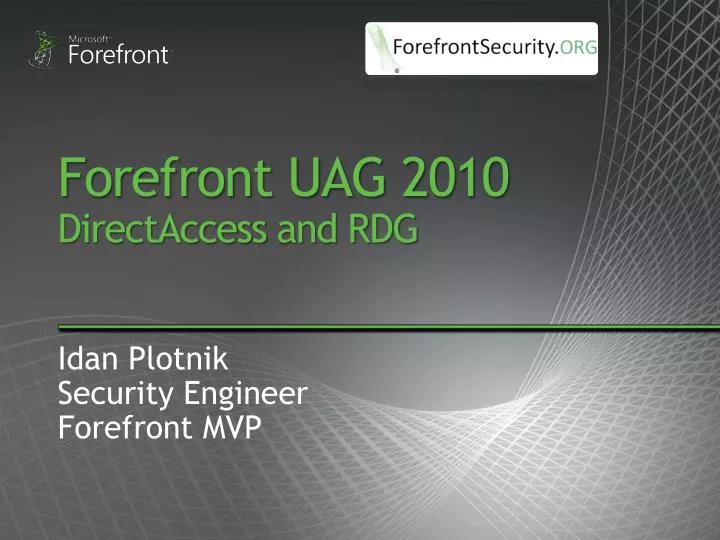 forefront uag 2010 directaccess and rdg