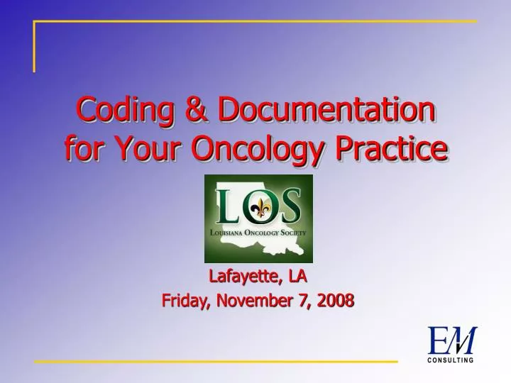 coding documentation for your oncology practice
