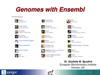 Genomes with Ensembl