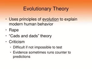 Evolutionary Theory