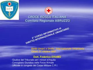 CROCE ROSSA ITALIANA Comitato Regionale ABRUZZO
