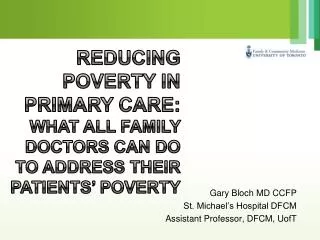 Reducing Poverty In Primary Care: What all Family Doctors Can do to Address Their Patients’ Poverty