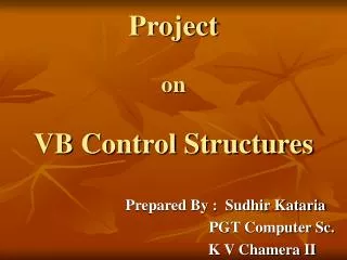 Project on VB Control Structures