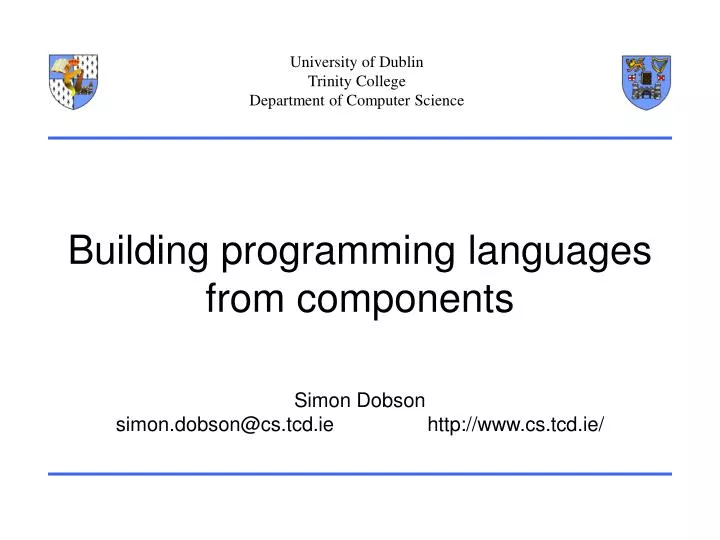 building programming languages from components