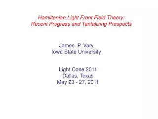 Hamiltonian Light Front Field Theory: Recent Progress and Tantalizing Prospects