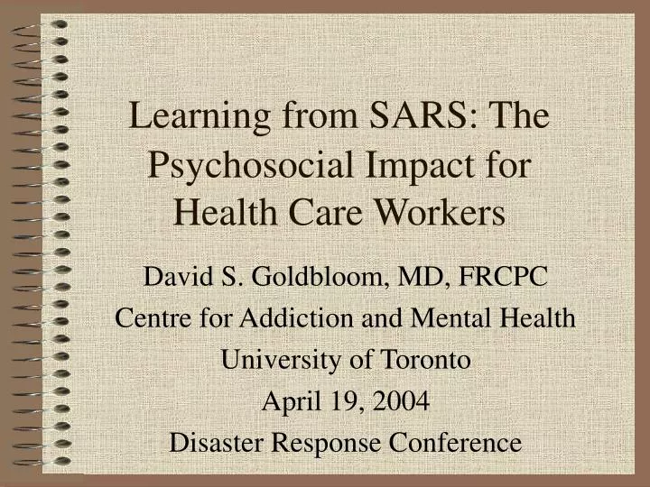 psychosocial impact for health care workers