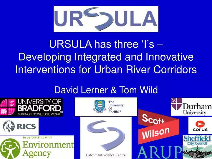 ursula has three i s developing integrated and innovative interventions for urban river corridors