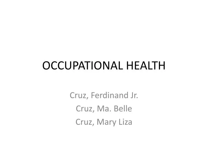 occupational health