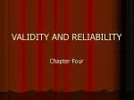 VALIDITY AND RELIABILITY - slide 1