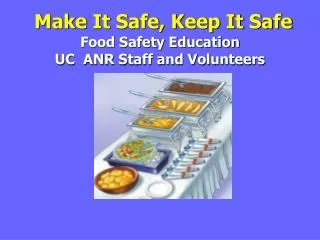 Make It Safe, Keep It Safe Food Safety Education UC ANR Staff and Volunteers