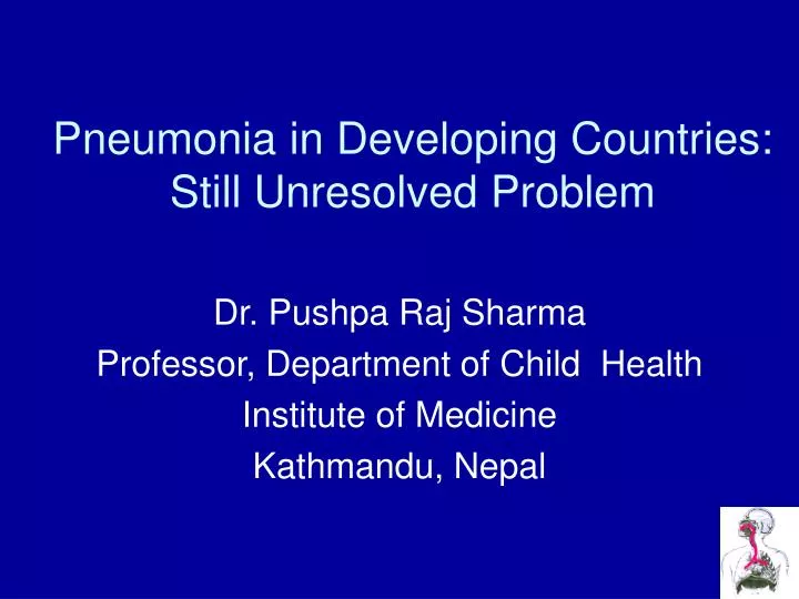 pneumonia in developing countries still unresolved problem