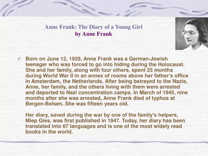 anne frank the diary of a young girl by anne frank