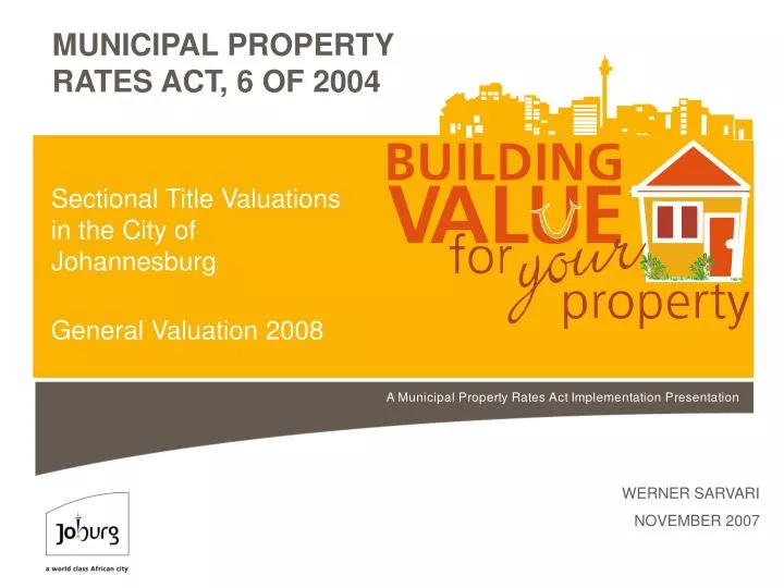sectional title valuations in the city of johannesburg general valuation 2008