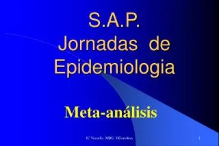 S.A.P. Jornadas de Epidemiologia