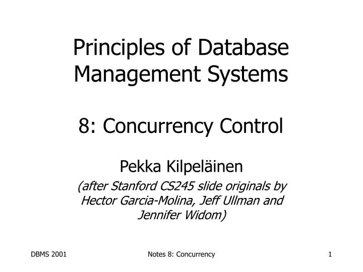 principles of database management systems 8 concurrency control