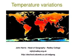 Temperature variations