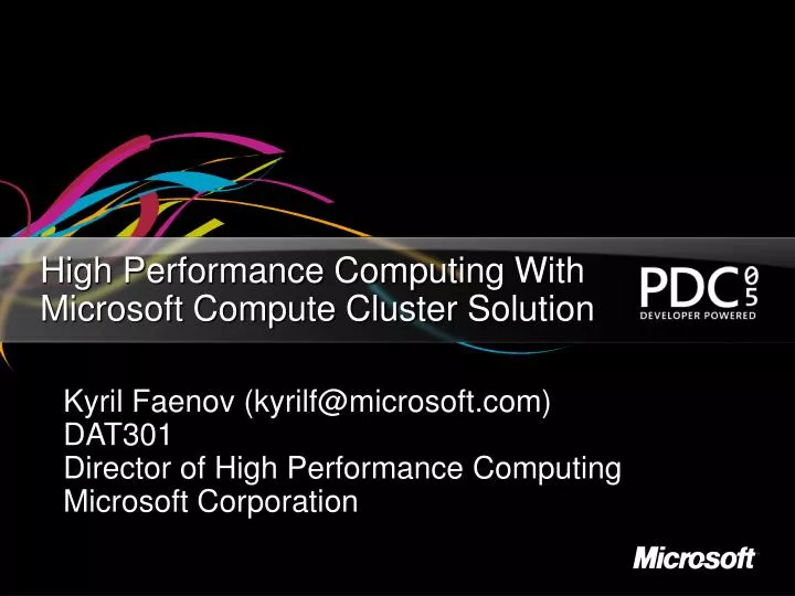 high performance computing with microsoft compute cluster solution