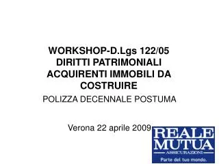 workshop d lgs 122 05 diritti patrimoniali acquirenti immobili da costruire