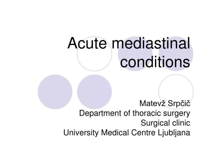 acute mediastinal conditions